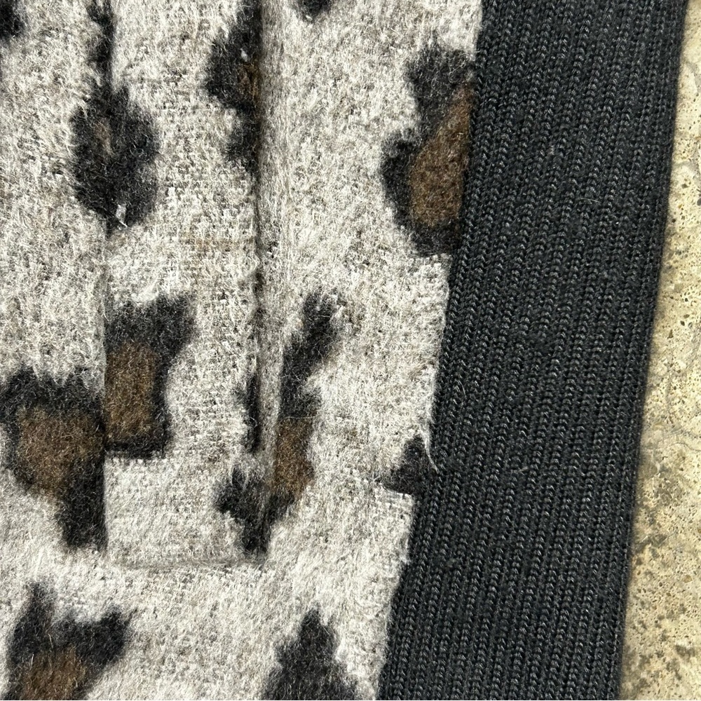 Montana Co Womens Small Leopard Print Full Zip Jacket Lined Gray Black Brown EUC - Picture 5 of 7